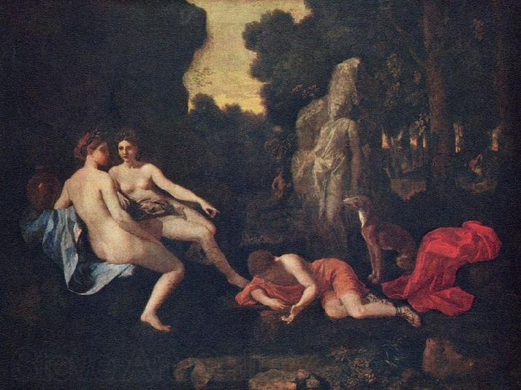 Nicolas Poussin Narcissus and Echo Norge oil painting art